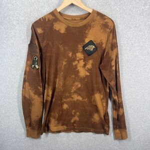 Nike NFL Carolina Panthers Men M‎ Brown Salute To Service Acid Wash Long Sleeve